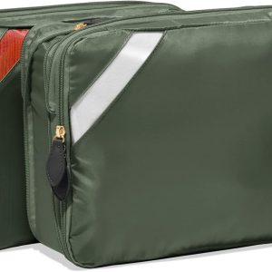Paravel Compression Cubes | Expandable Luggage Packing Organizer for Travel Accessories | 2 Pack Storage Cubes | Safari Green